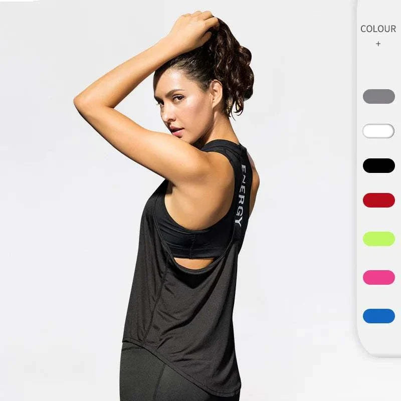 2024 Gym Tops Women'S Sports Top Letter Backless Shirts Sleeveless Yoga Tops Fitness Running Quick Dry Tank Crop Top