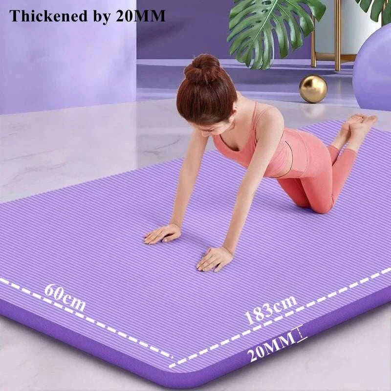 20MM 183×60Cmthick Yoga Mats Anti-Slip Sport Fitness Mat Blanket for Exercise Yoga and Pilates Gymnastics Mat Fitness Equipment