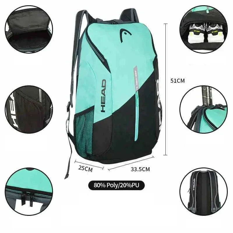 Tennis Backpack Outdoor Sport Bag Tennis Bag Badminton Gymbag Backpack Original Tennis Backpack with Separated Shoe Bag