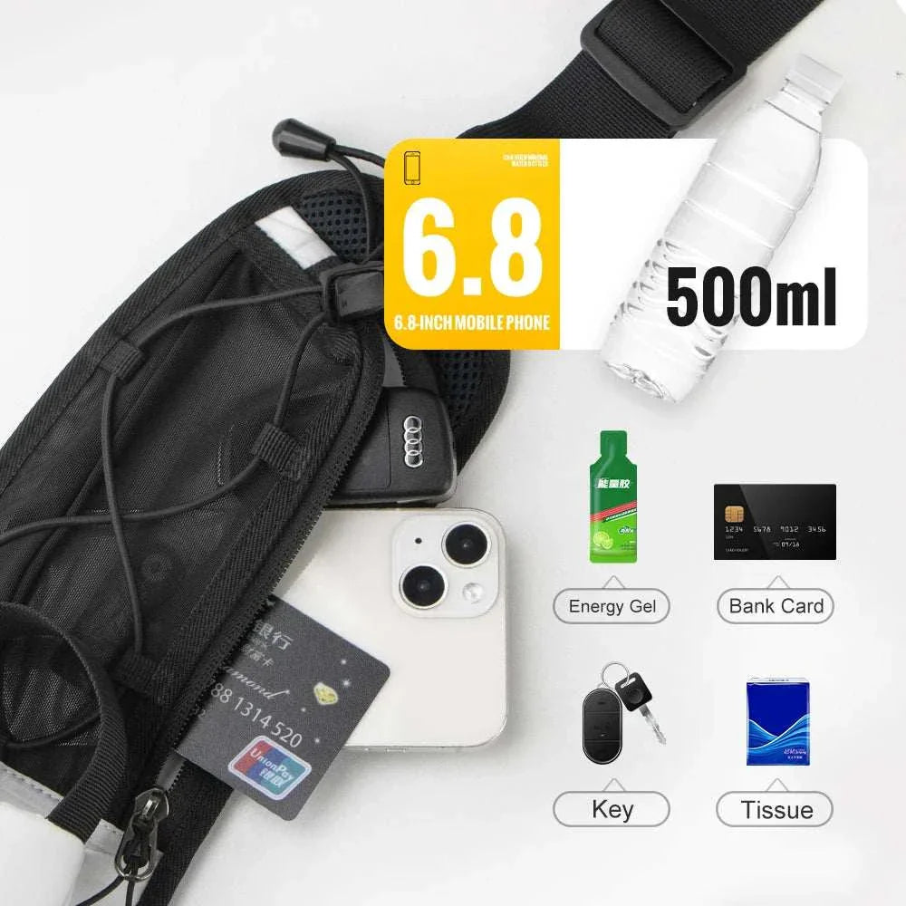 Running Bag Waist Bag Men Belt Bag Marathon Trail Waist Pack for Phone Water Bottle Sports Fanny Pack Fitness Dual Pocket