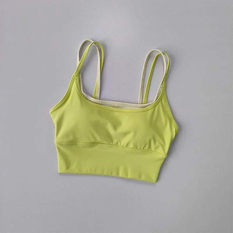 Sports Bra Women Summer Shock-Absorbing Gathering Double Breast Strap Yoga Vest Quick Drying anti Sagging Shaping Fitness Bra