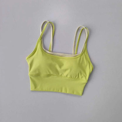 Sports Bra Women Summer Shock-Absorbing Gathering Double Breast Strap Yoga Vest Quick Drying anti Sagging Shaping Fitness Bra