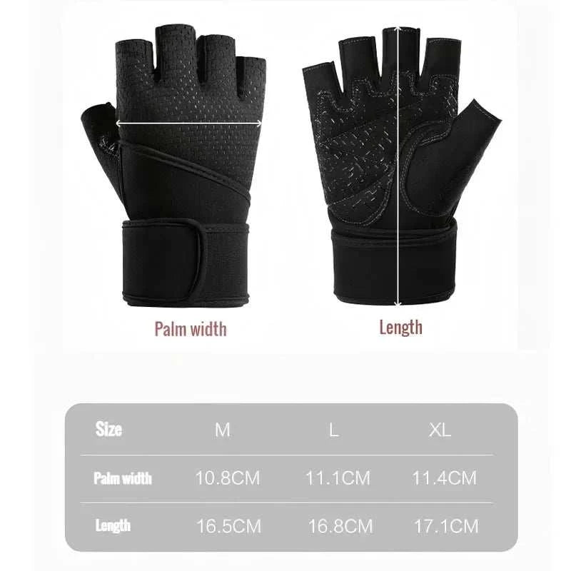Gym Gloves Grips Anti-Skid Wrist Straps Protector for Wrist Training Anti-Slip Half Finger Movement Anti-Cocoon Palm Protection