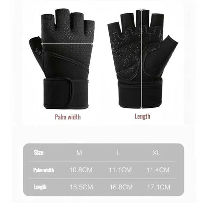 Gym Gloves Grips Anti-Skid Wrist Straps Protector for Wrist Training Anti-Slip Half Finger Movement Anti-Cocoon Palm Protection