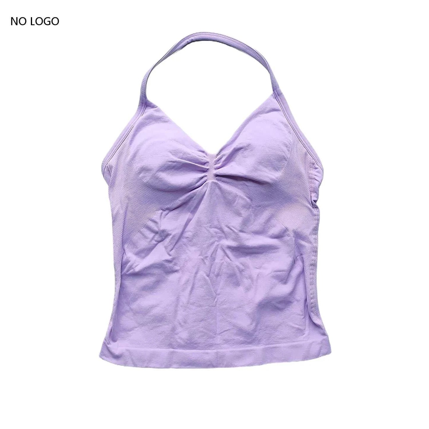Longline Strappy Gym Top Backless Gym Clothes Women Scrunch Built-In Bra with Removable Cups Yoga Tank Tops