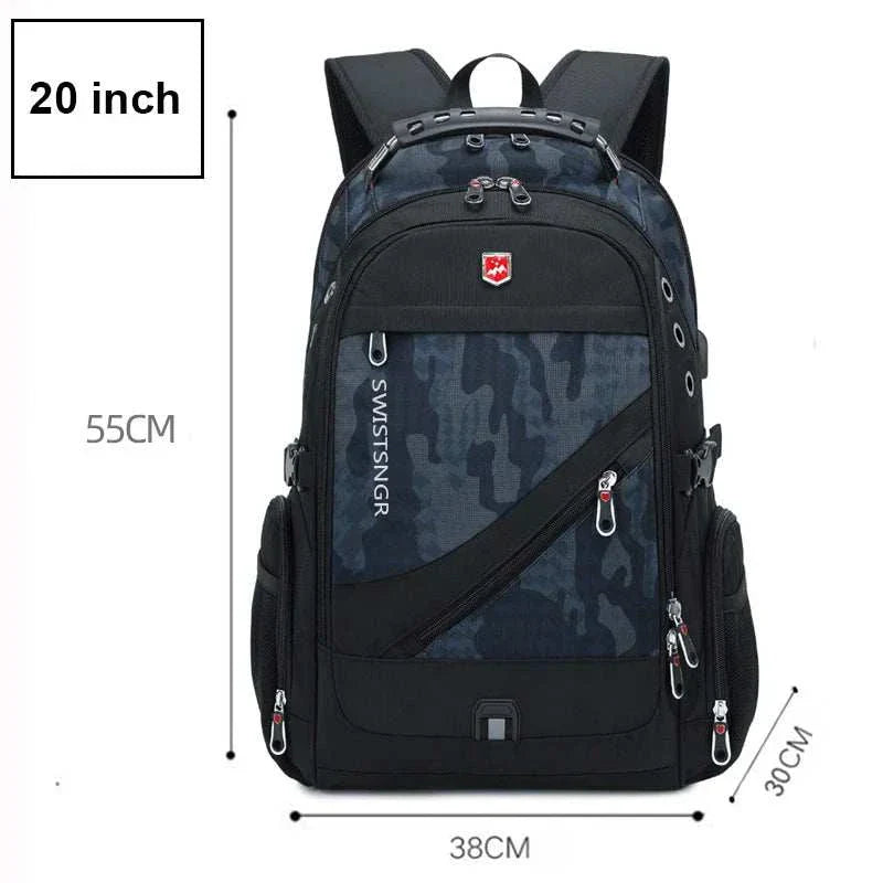 2025 Waterproof 17/20 Inch Laptop Backpack Men Airplane Travel Backpack Women Oxford Rucksack Male School Bag Modern Mochila