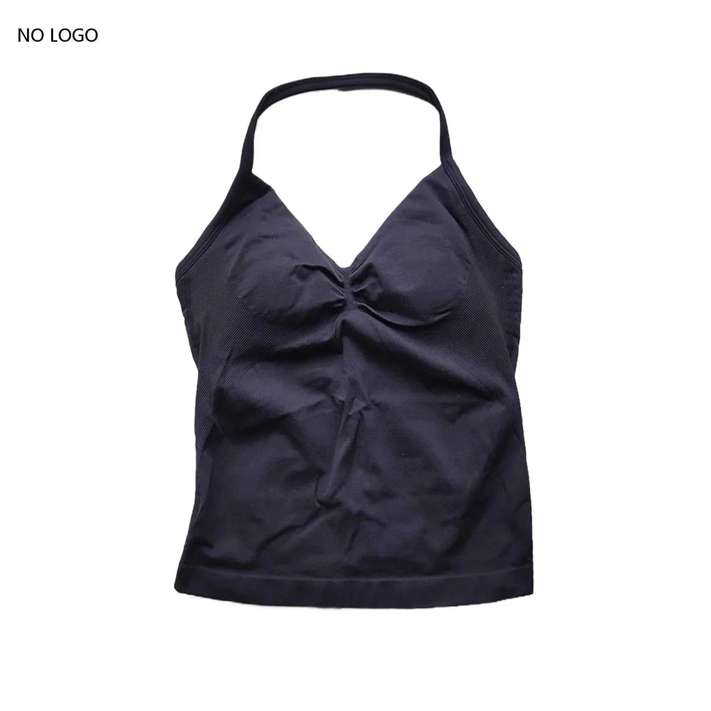 Longline Strappy Gym Top Backless Gym Clothes Women Scrunch Built-In Bra with Removable Cups Yoga Tank Tops