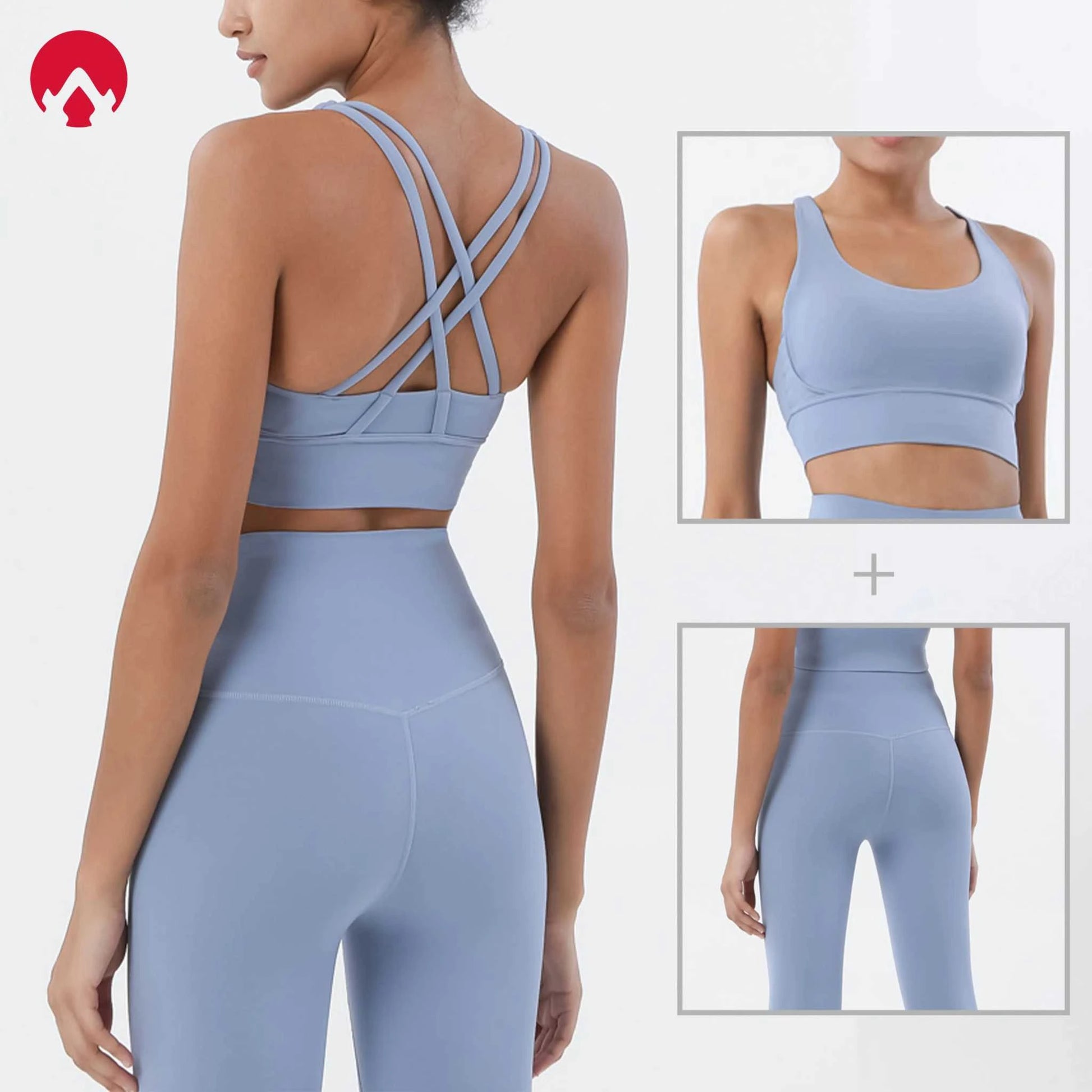 Women'S 2 Piece Sports Set - High Waist Booty-Lifting Leggings with Back Pocket & Sports Bra Yoga/Gym/Running Workout Outfit