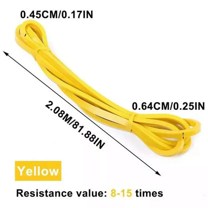 Yellow fitness resistance band 2.08m length with 8-15 times resistance value for workout and training