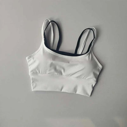 Sports Bra Women Summer Shock-Absorbing Gathering Double Breast Strap Yoga Vest Quick Drying anti Sagging Shaping Fitness Bra