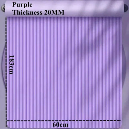 Purple 20MM thick yoga mat measuring 183x60cm with non-slip surface for exercise and fitness.