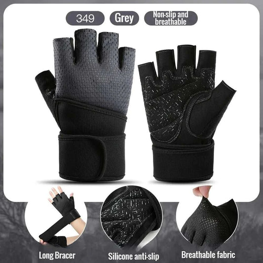 Gym Gloves Grips Anti-Skid Wrist Straps Protector for Wrist Training Anti-Slip Half Finger Movement Anti-Cocoon Palm Protection