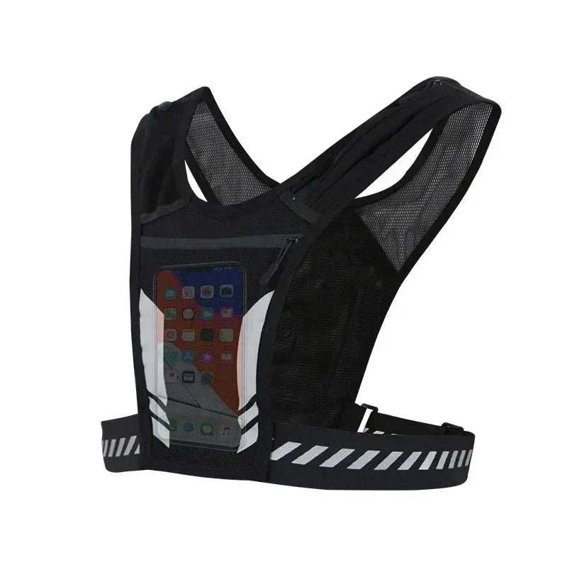 Reflective Running Backpack Universal Lightweight Sport Running Vest Mobile Phone Cards Bag for Jogging Fitness Male Female Vest