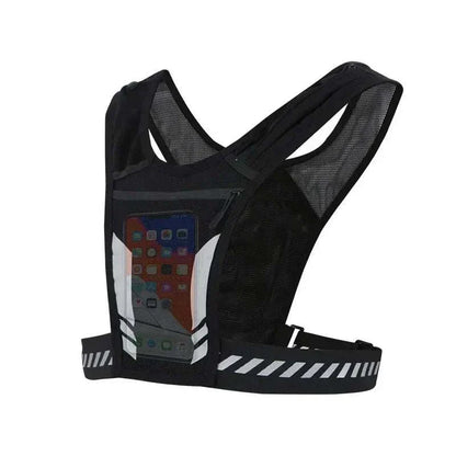 Reflective Running Backpack Universal Lightweight Sport Running Vest Mobile Phone Cards Bag for Jogging Fitness Male Female Vest
