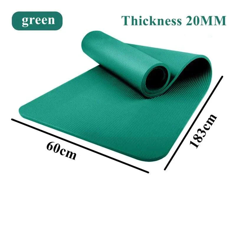 20MM 183×60Cmthick Yoga Mats Anti-Slip Sport Fitness Mat Blanket for Exercise Yoga and Pilates Gymnastics Mat Fitness Equipment