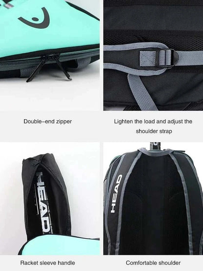 Tennis Backpack Outdoor Sport Bag Tennis Bag Badminton Gymbag Backpack Original Tennis Backpack with Separated Shoe Bag