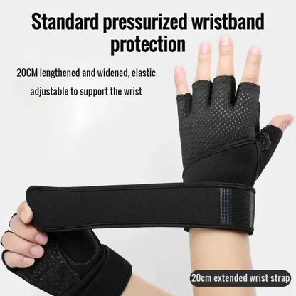 Gym Gloves Grips Anti-Skid Wrist Straps Protector for Wrist Training Anti-Slip Half Finger Movement Anti-Cocoon Palm Protection