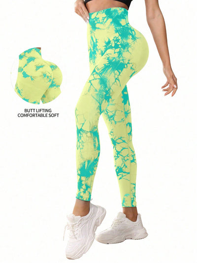Elevate Your Workout with Studio Sport High-Waist Textured Leggings - Squat-Proof, Vibrant Tie Dye for Ultimate Comfort and Style