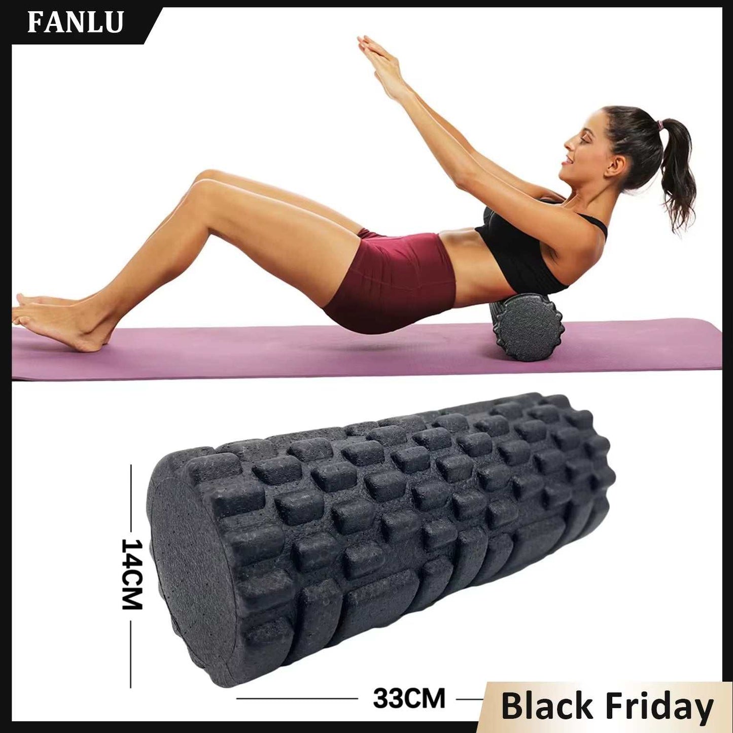 30/33Cm Fitness Foam Roller Yoga Massage Roller EPP Pilates Foam Body Muscle Massage Roller Therapy Exercises Gym Home Exercise