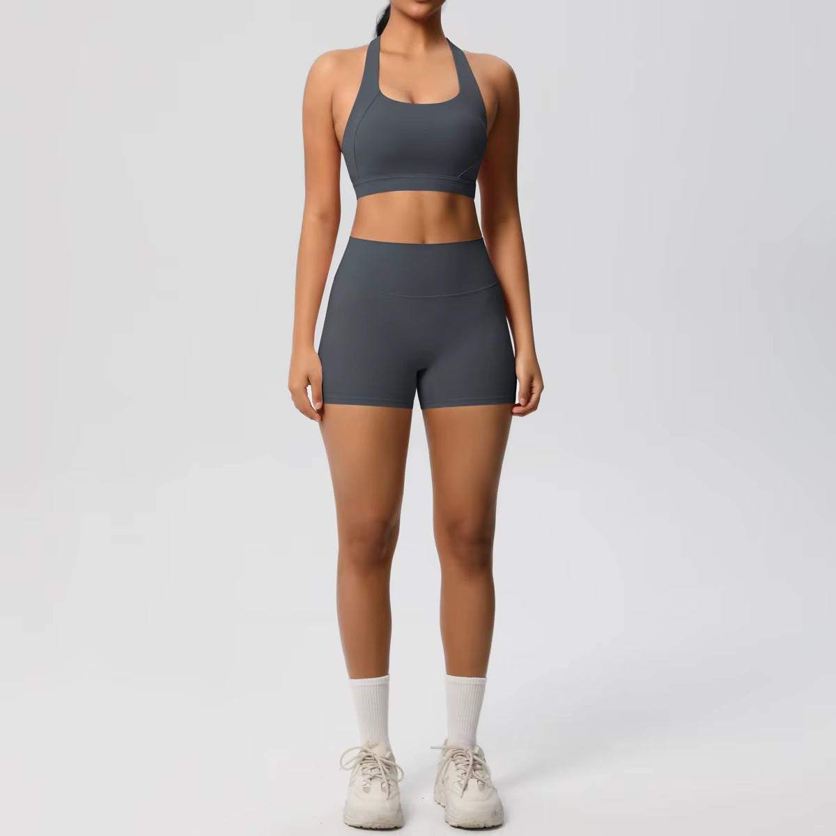 High Quality Customize Logo Gym 2 Pieces Set Breathable Active Wears Quick Dry Shorts Yoga Set for Women