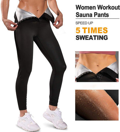 Elevate Your Workout with Women’s High Waist Sauna Leggings - Slimming Compression Tights for Ultimate Fitness Performance (Black, XX-Large)