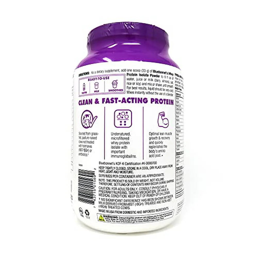 Indulge in Health with Bluebonnet 100% Natural Whey Protein Isolate Powder - Rich Chocolate Flavor, 2 lbs of Pure Nutrition!