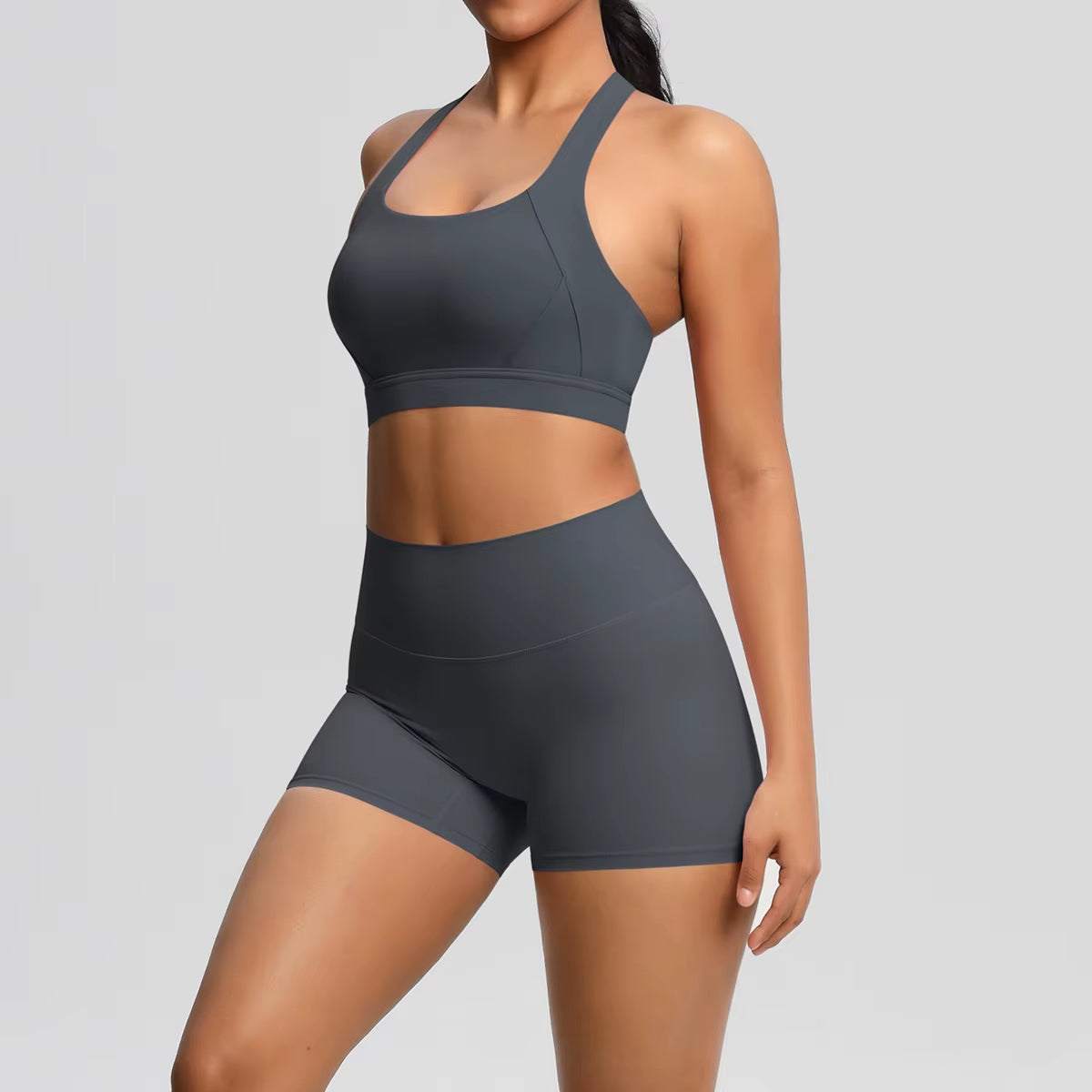 High Quality Customize Logo Gym 2 Pieces Set Breathable Active Wears Quick Dry Shorts Yoga Set for Women