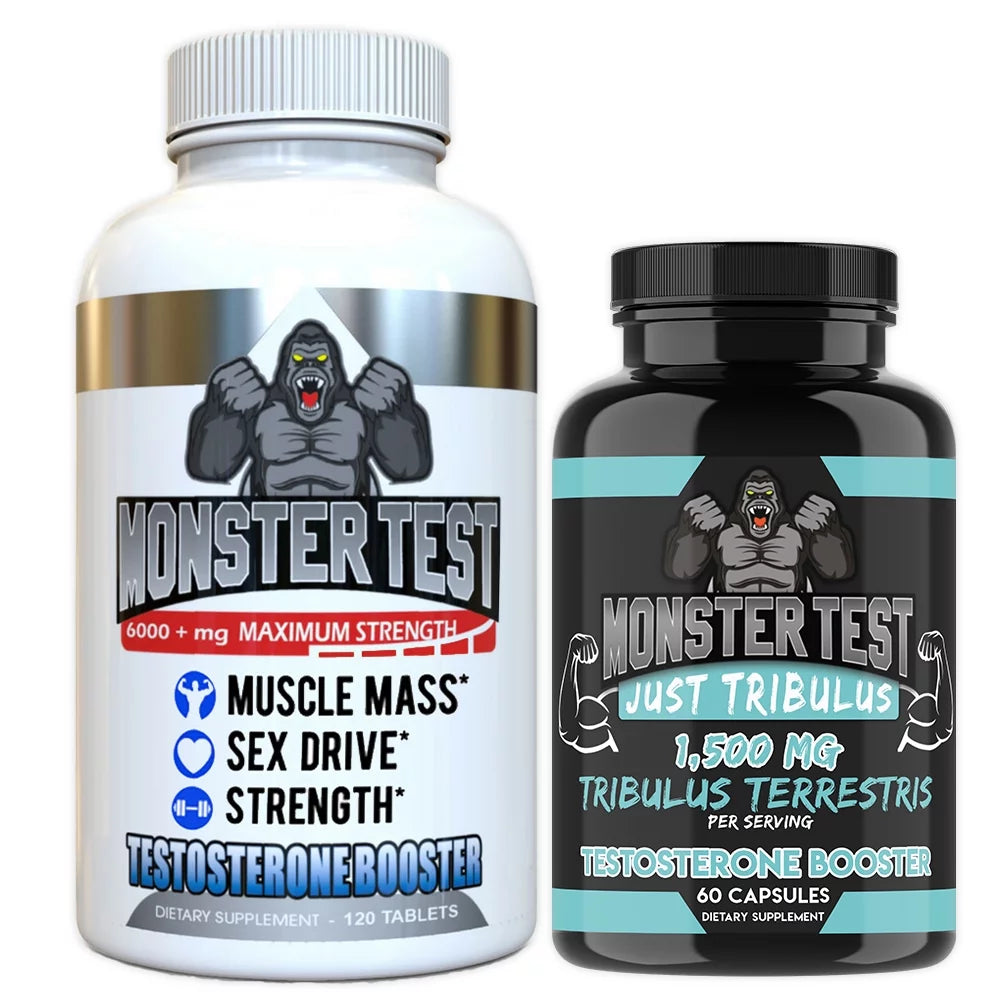 Unlock Your Potential with Monster Test 120Ct & Just Tribulus Testosterone Booster - Maximum Strength Formula