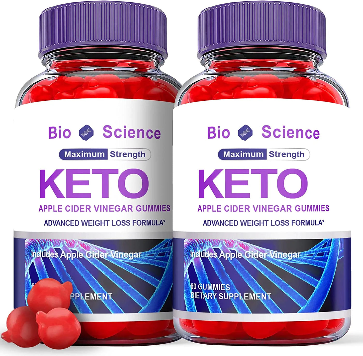 Revitalize Your Weight Loss Journey with (2 Pack) Bioscience Keto ACV Gummies - Boost Energy, Enhance Focus, and Ignite Metabolism with 120 Delicious Gummies!