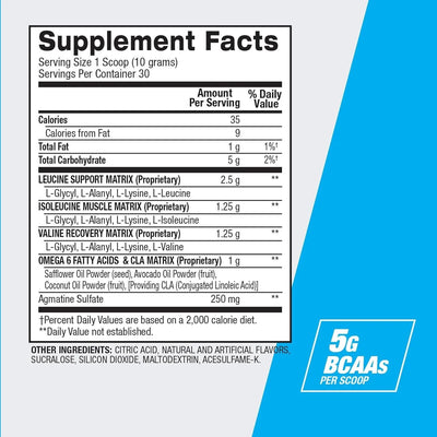 Best BCAA Powder, Fruit Punch, 10.58 Oz, 30 Servings, Amino Acids for Muscle Recovery
