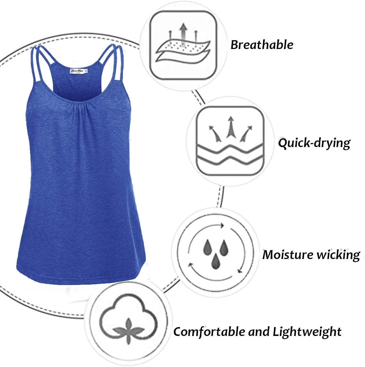 Elevate Your Workout with LuckyMore Women's Sleeveless Racerback Tank Tops - Perfect for Yoga, Gym, and Daily Wear
