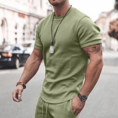 Men's Casual Summer Tracksuit Set - Short Sleeve T-Shirt and Shorts for Ultimate Comfort and Style