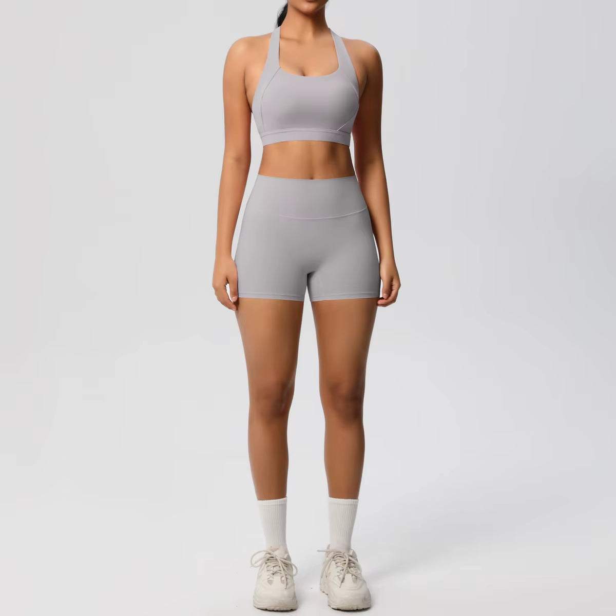 High Quality Customize Logo Gym 2 Pieces Set Breathable Active Wears Quick Dry Shorts Yoga Set for Women