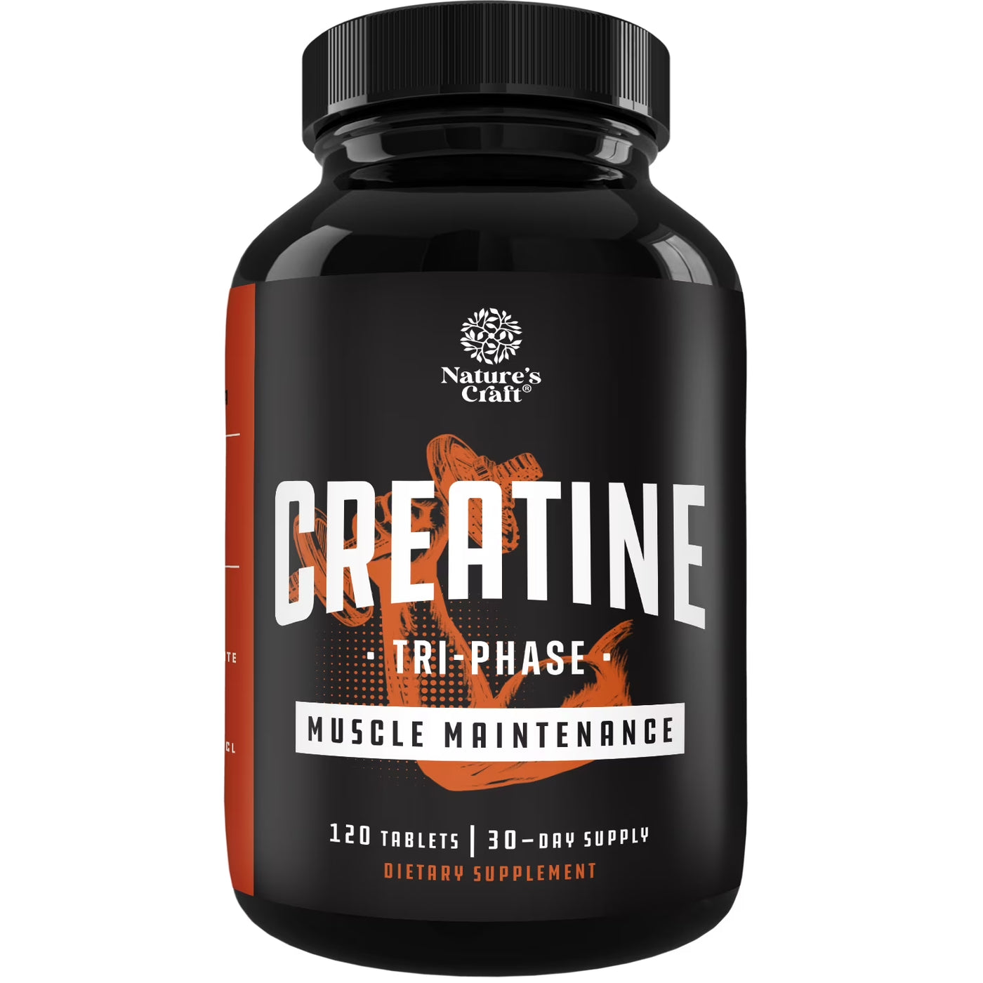 High Strength Tri-Phase Creatine, Muscle Mass Gain and Recovery Supplement, 120 Tablets