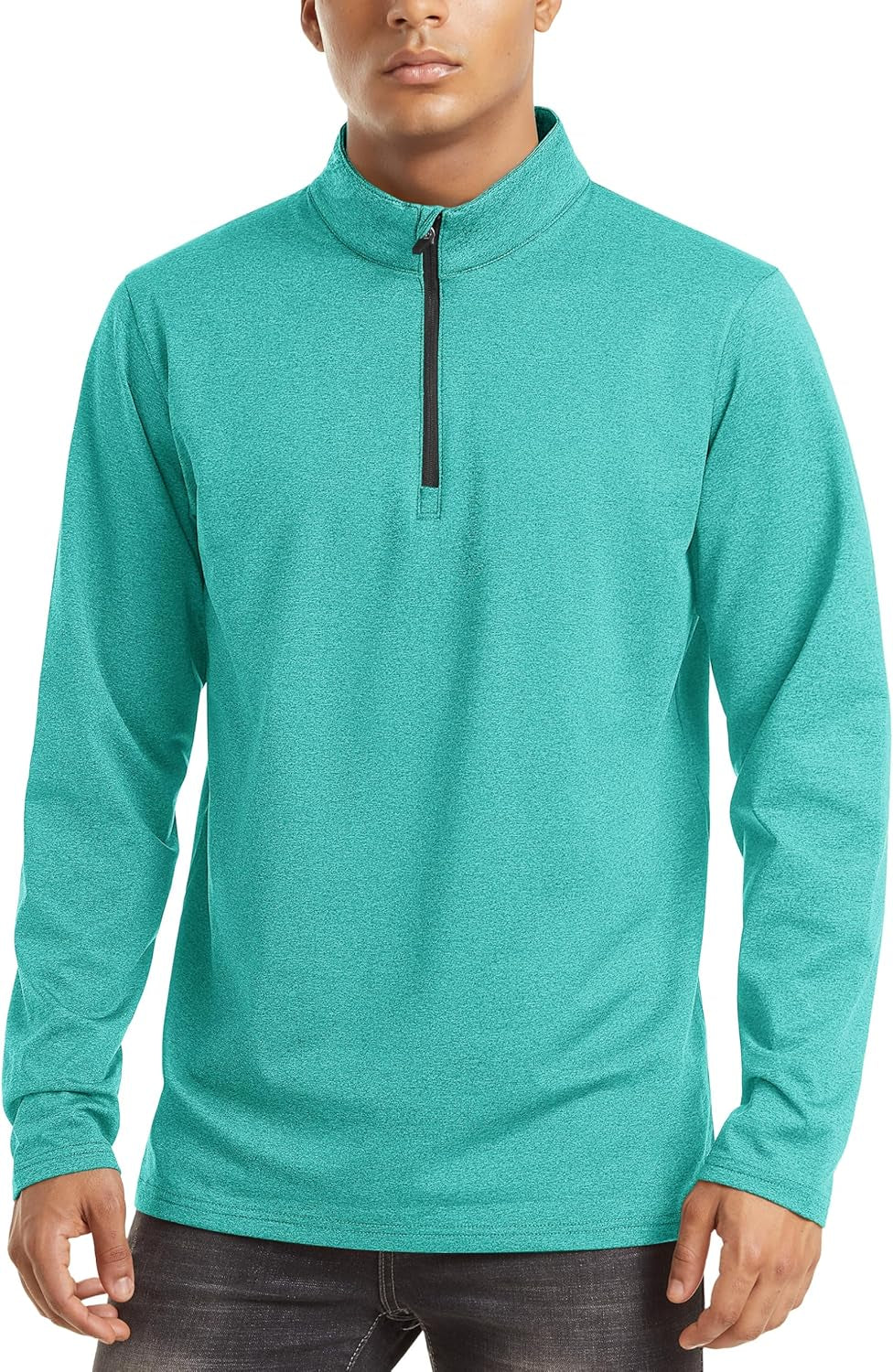 Men'S Quarter Zip up Pullover Long Sleeve Sweatshirt 1/4 Zip Golf Shirt Winter Fleece Lined Thermal Pullover