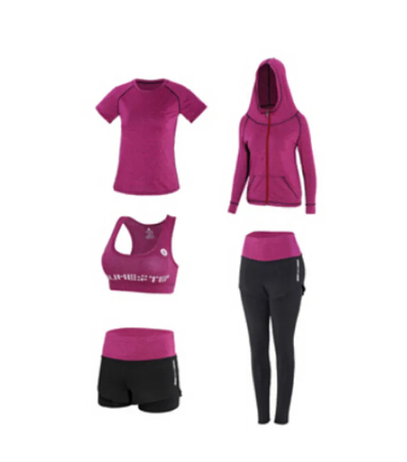 Elevate Your Workout with Our New Women's Yoga Set: Stylish Bra, T-Shirt, Shorts, and Pants for Ultimate Fitness Comfort