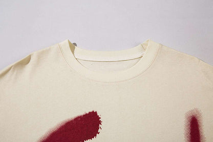 Fashion Graffiti Letter Short Sleeve Men Clothing