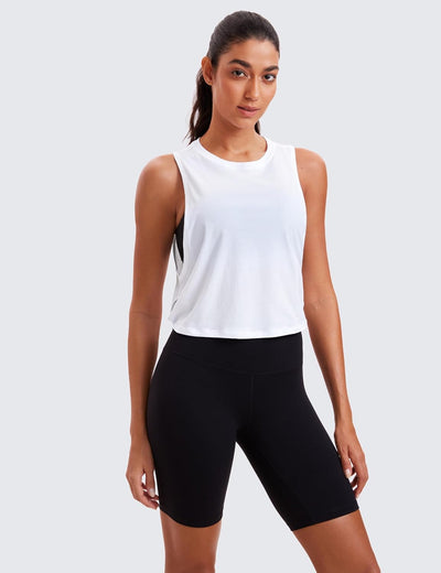 Elevate Your Workout with Our Luxurious Pima Cotton Cropped Tank Top for Women - Perfect for Yoga, Running, and Gym Sessions