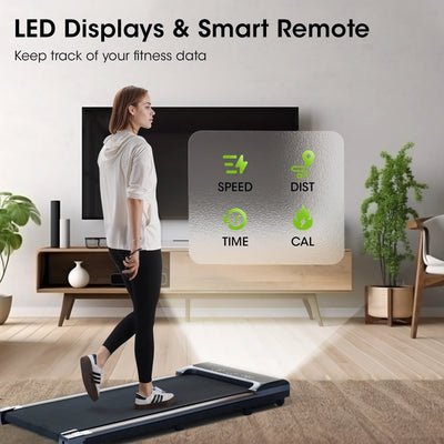 Walking Pad under Desk Treadmill with Remote Control Lightweight 2 in 1 Exercise Treadmill 0.6 to 3.8 Speed Range for Home Office Workout