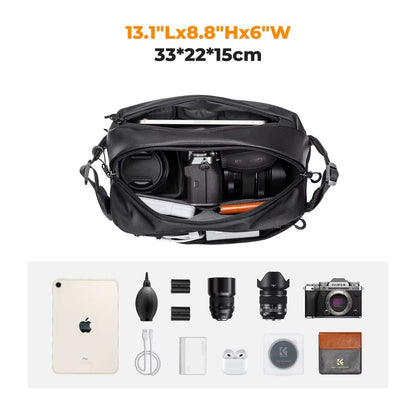 K&F Concept 10L Camera Shoulder Bag for Digital Canon/Nikon/Sony/Dji Drone Lightweight Travel Photography Sling Bag Carry Pouchs
