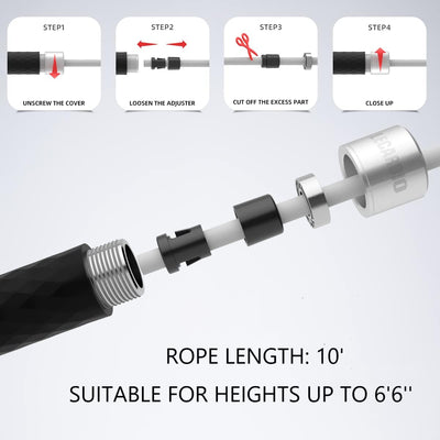 Weighted Jump Rope - 1 Lb Jump Ropes for Fitness, Skipping Rope with Weighted Aluminum Alloy Handle, Jump Rope for Men Women, Suitable for Boxing Endurance and Fitness Gym