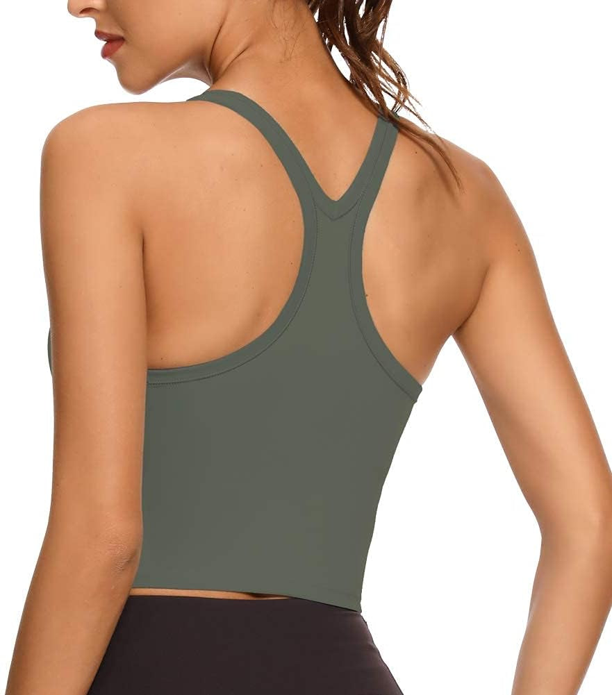 Elevate Your Workout with REKITA Women's Supportive Crop Tops - Built-In Bra for Ultimate Comfort and Style