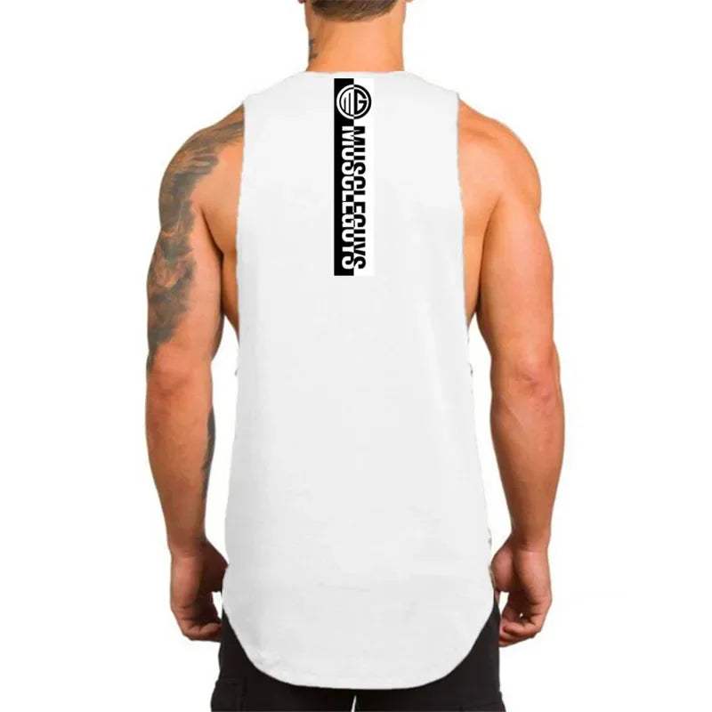 Brand NO PAIN NO GAIN Clothing Bodybuilding Stringer Gym Tank Top Men Fitness Singlet Cotton Sleeveless Shirt Muscle Vest
