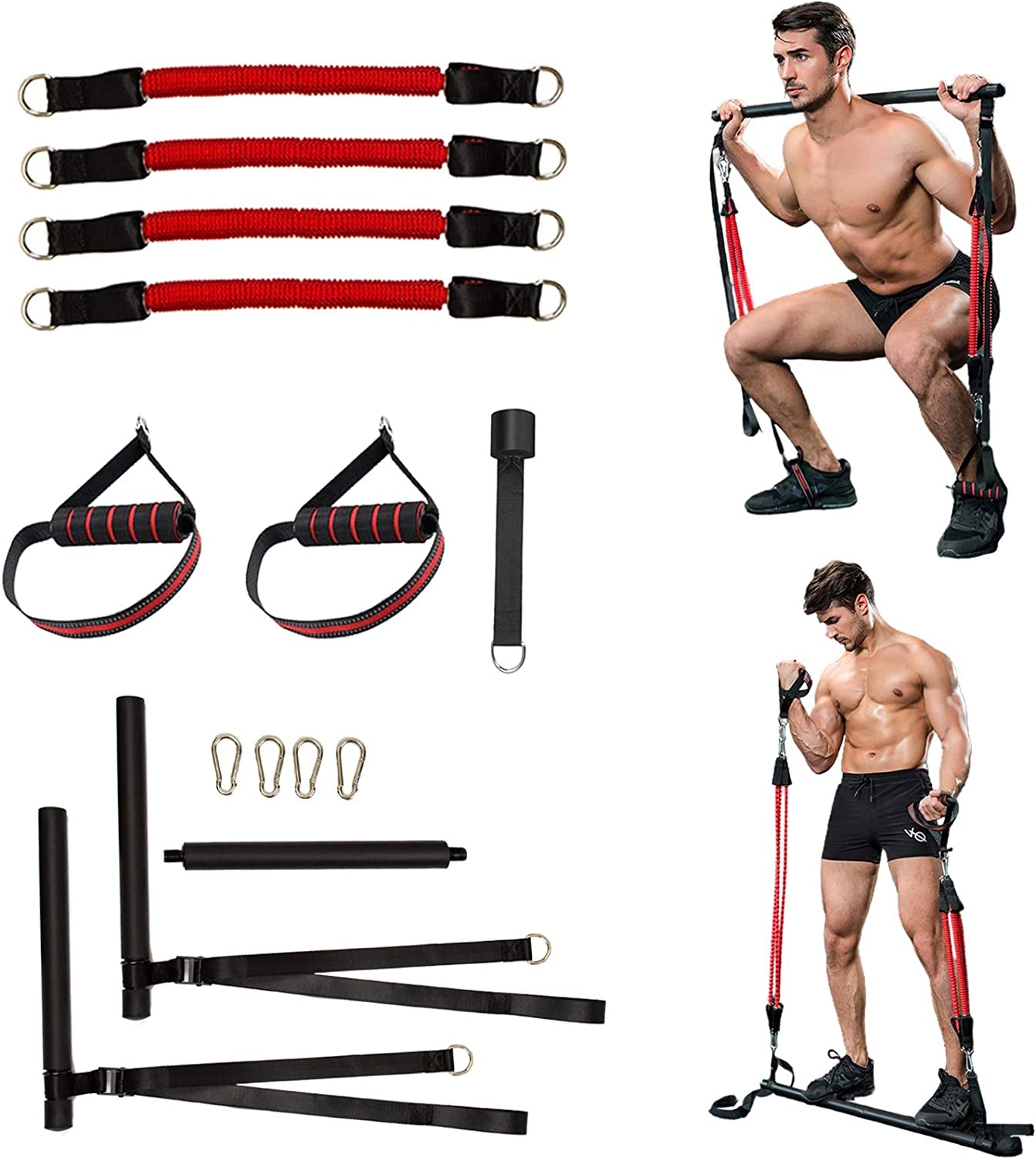 Ultimate Portable Pilates Bar Kit with Adjustable Resistance Bands - Your Complete Home Gym Solution for Strength Training and Full Body Workouts