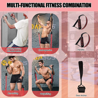 Ultimate Portable Pilates Bar Kit with Adjustable Resistance Bands - Your Complete Home Gym Solution for Strength Training and Full Body Workouts