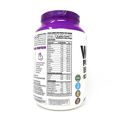 Indulge in Health with Bluebonnet 100% Natural Whey Protein Isolate Powder - Rich Chocolate Flavor, 2 lbs of Pure Nutrition!