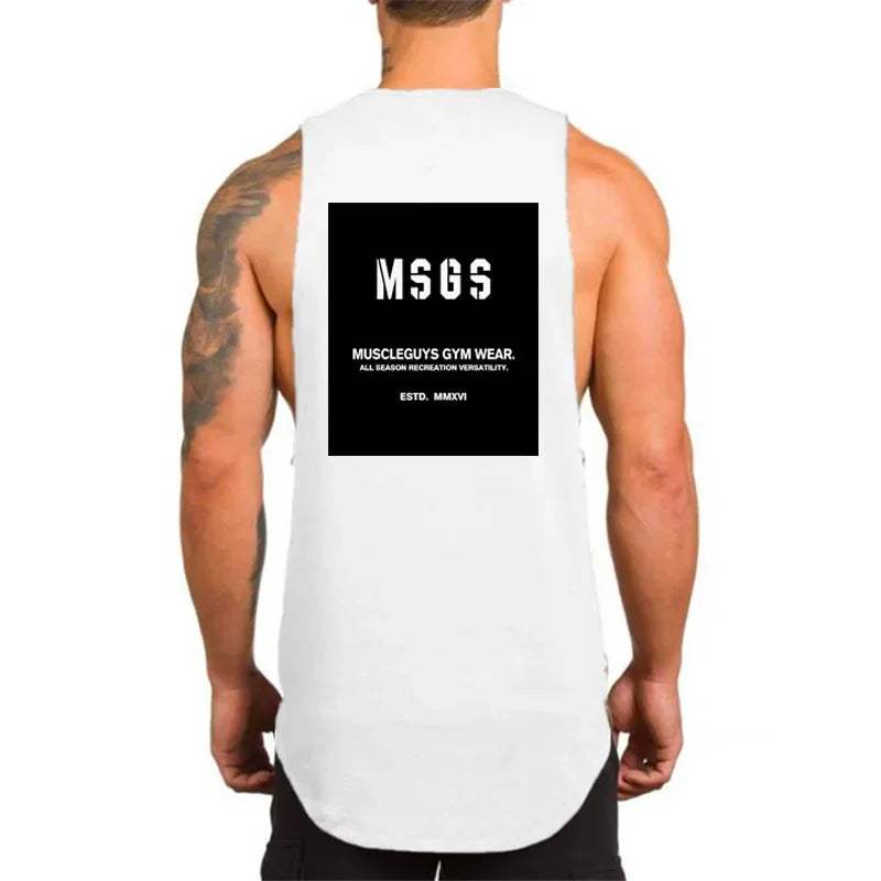 Brand NO PAIN NO GAIN Clothing Bodybuilding Stringer Gym Tank Top Men Fitness Singlet Cotton Sleeveless Shirt Muscle Vest
