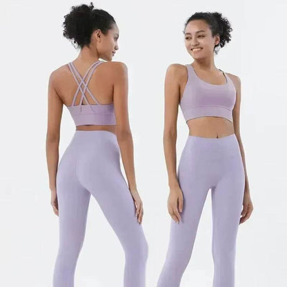 Women'S 2 Piece Sports Set - High Waist Booty-Lifting Leggings with Back Pocket & Sports Bra Yoga/Gym/Running Workout Outfit