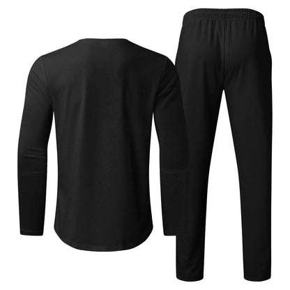 Men'S Tracksuits Tight T-Shirt and Pants Set Outfit Two-Piece Fitness Solid Training Casual Sports Sweatsuits