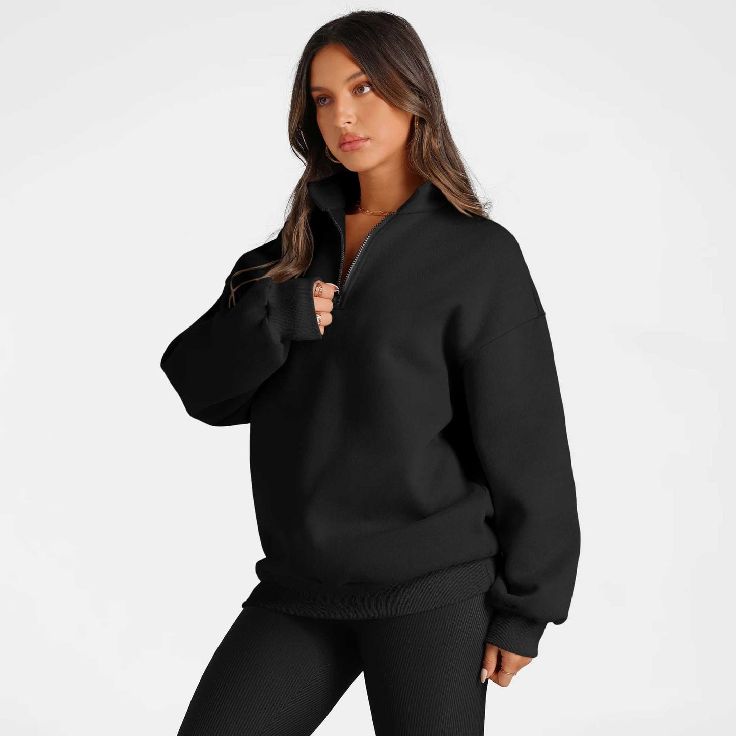 Womens Oversized Sweatshirts Half Zip Pullover Fall Fashion Hoodies Long Sleeve Shirts Clothes